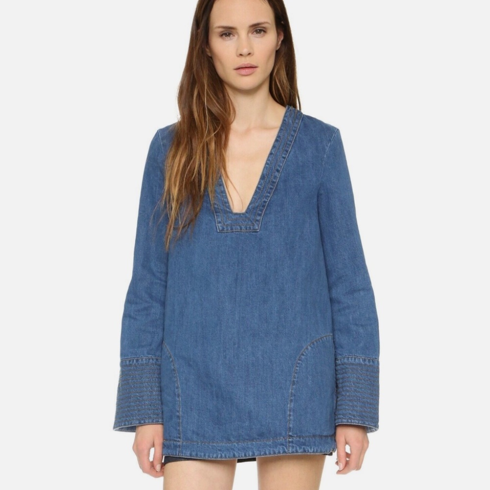 NWOT Free People Dreaming Of Denim Hendrix Tunic Oversized Size S